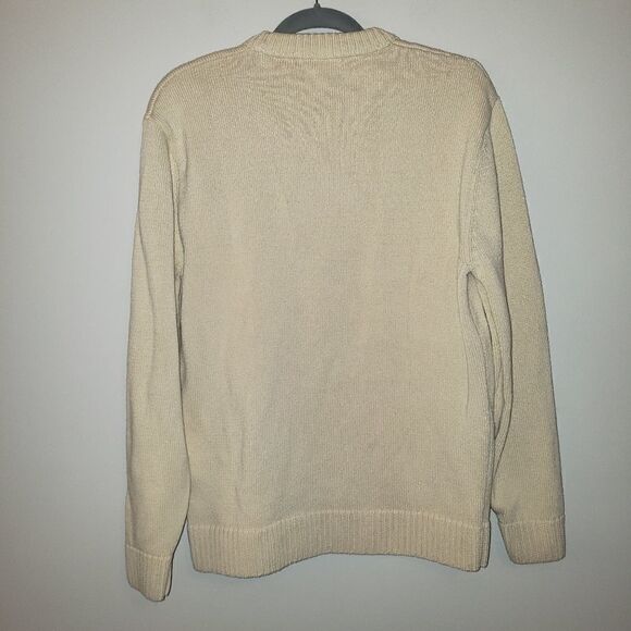 ZARA HEAVY KNIT CREAM IVORY CREW NECK SWEATER SIZE MEDIUM - Picture 5 of 5